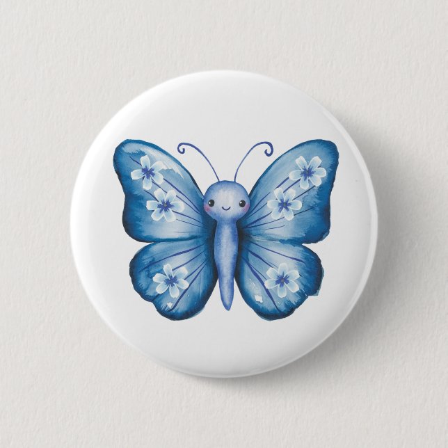 Blue Butterfly Button (Front)