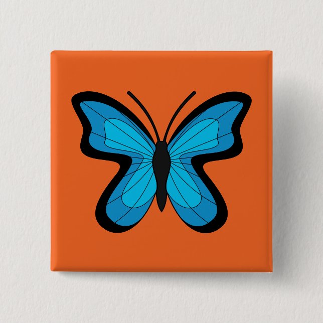 Blue Butterfly Button (Front)