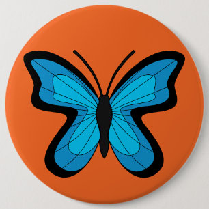 Blue Butterfly Button