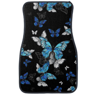 Blue Butterfly Car Floor Mat