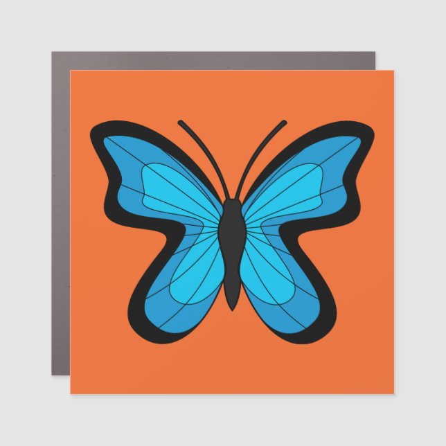 Blue Butterfly Car Magnet (Front)