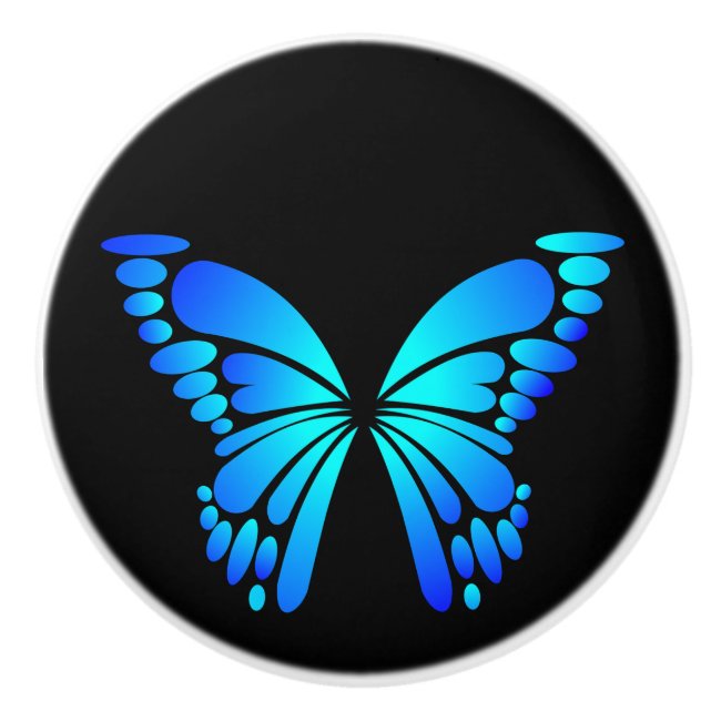 Blue Butterfly Ceramic Knob