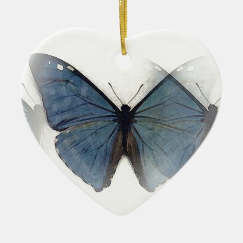 Blue Butterfly Ceramic Ornament