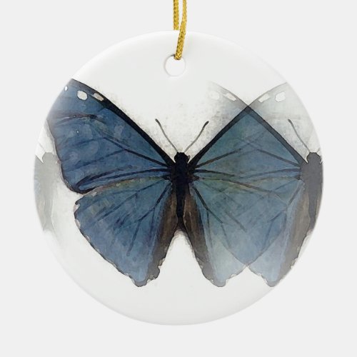 Blue Butterfly Ceramic Ornament