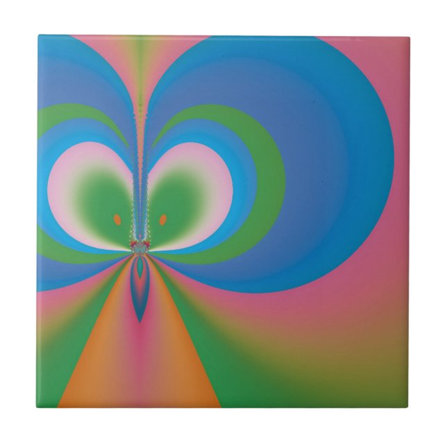 Blue Butterfly Ceramic Tile (Front)
