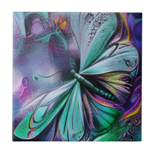 Blue Butterfly Ceramic Tile