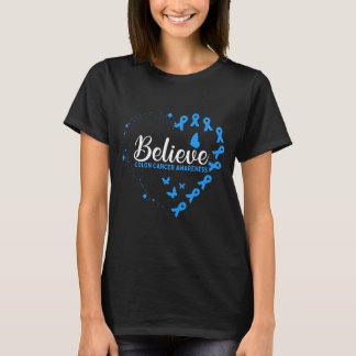 Blue Butterfly Colon Cancer Awareness T-Shirt