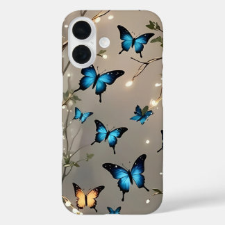 Blue Butterfly colorful iPhone 16 Case