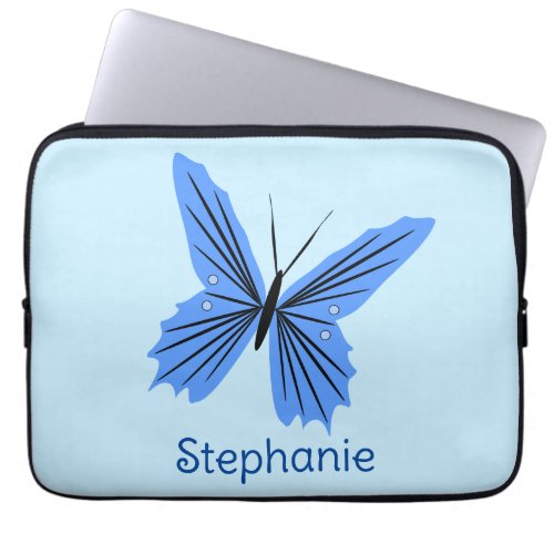 Blue Butterfly Design Laptop Sleeve