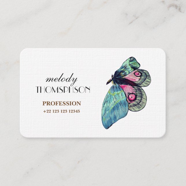 Blue Butterfly Digitl Art Business Card (Front)