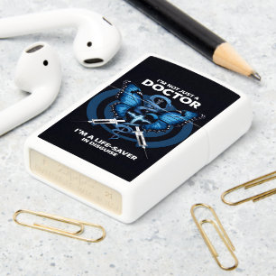 Blue Butterfly Doctor Design Zippo Lighter