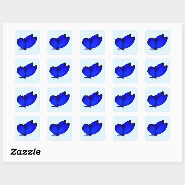 Blue Butterfly Envelope Seals (Sheet)