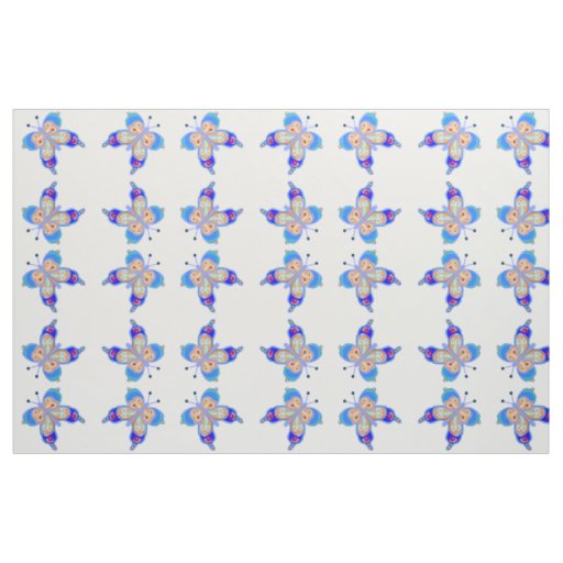 Blue butterfly fabric