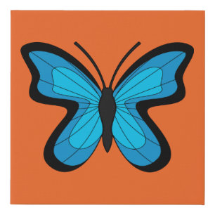 Blue Butterfly Faux Canvas Print