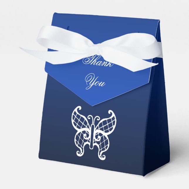 Blue Butterfly Favor Box (Front Side)