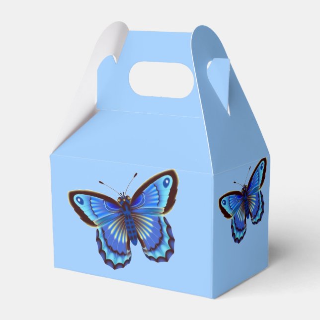 Blue Butterfly Favor Boxes (Front Side)