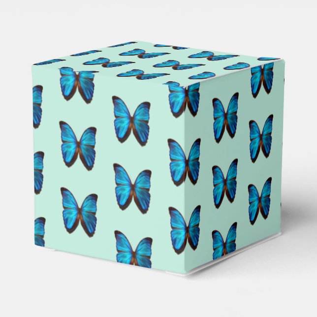 Blue Butterfly Favors Gift/Party Box (Back Side)