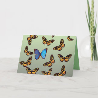 Blue Butterfly Fibromyalgia Thinking of you Card