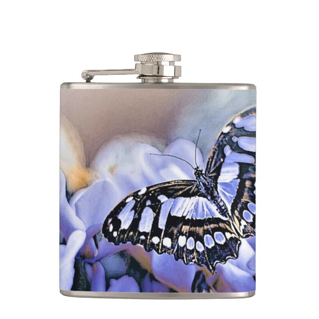 Blue Butterfly Flask (Front)
