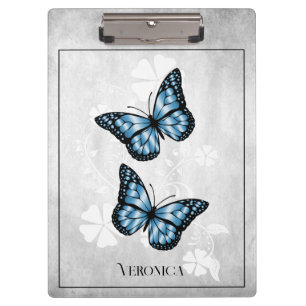 Blue Butterfly Floral Clipboard