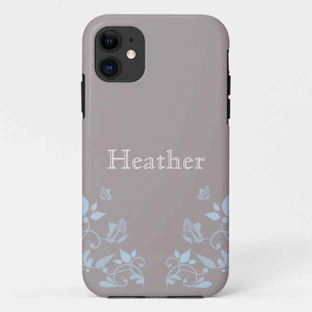 Blue Butterfly Floral iPhone 5 Case (Back)