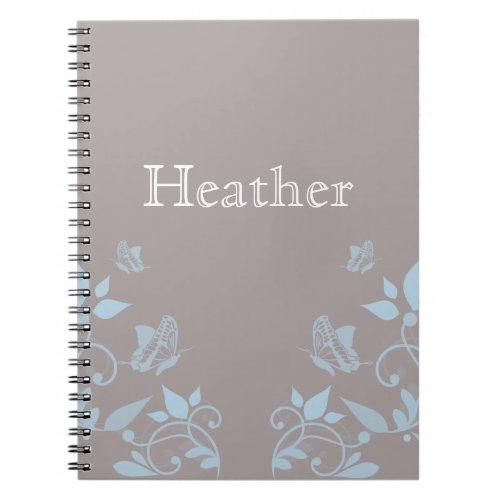 Blue Butterfly Floral Notebook