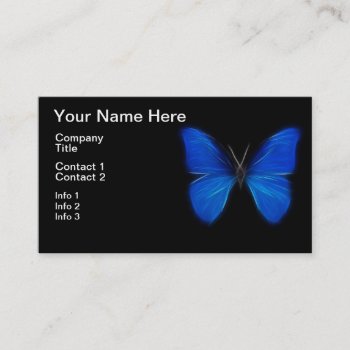 Blue Butterfly Flying Insect Business Card by Aurora_Lux_Designs at Zazzle
