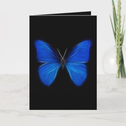 Blue Butterfly Flying Insect Card