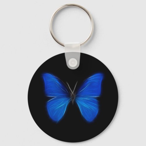 Blue Butterfly Flying Insect Keychain