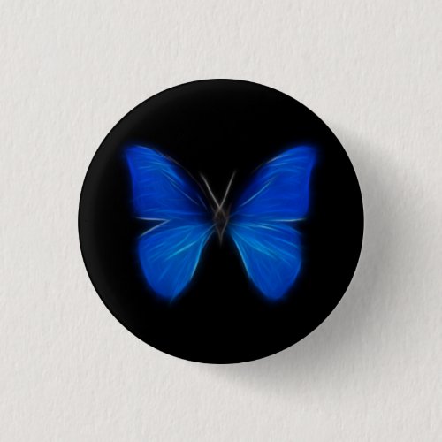 Blue Butterfly Flying Insect Pinback Button