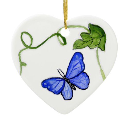 Blue Butterfly Garden Art Custom Ornament Pendant