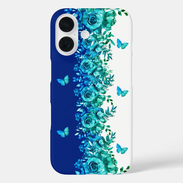 Blue Butterfly Garden Phone Case (Back)