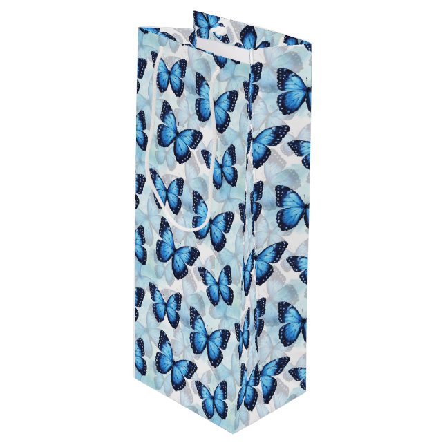 Blue Butterfly Gift Bag (Front Angled)