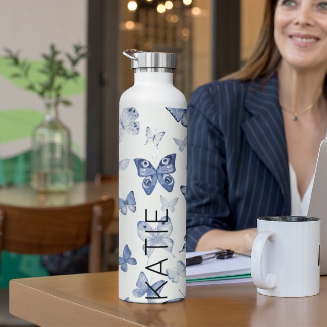 Blue Butterfly Gift For Mother And Friend Custom Water Bottle (Creator Uploaded)
