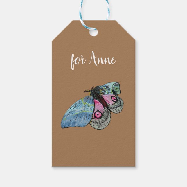 Blue butterfly gift tags (Front)