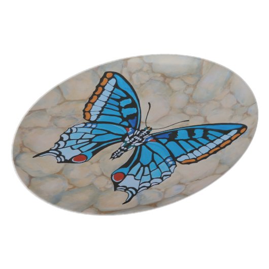 Blue Butterfly Gifts Plate (Left Side)