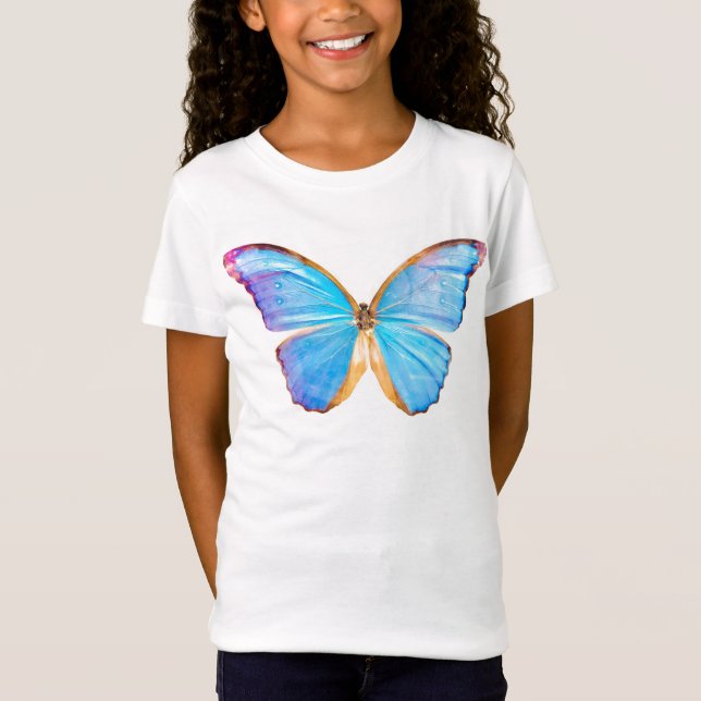 BLUE BUTTERFLY - Girl's T-Shirt (Front)