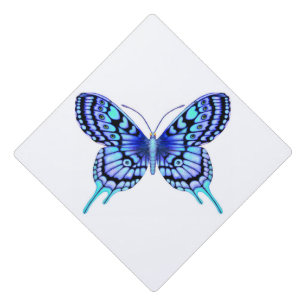 blue butterfly graduation cap topper