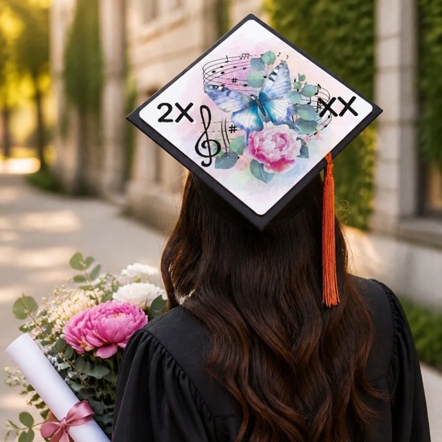 Blue Butterfly Graduation Cap Topper (Creator Uploaded)