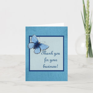 Blue Butterfly Handmade Soap Letterpress Thank You Card