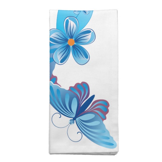 Blue Butterfly Heart American MoJo Napkins (Folded)