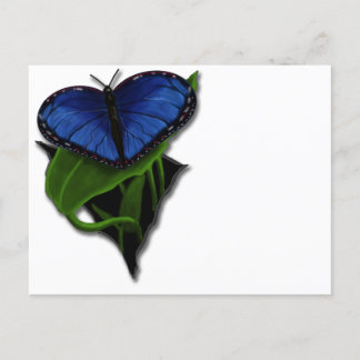 Blue Butterfly Heart Postcard