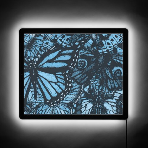 Blue Butterfly Illuminated Lights LED Sign