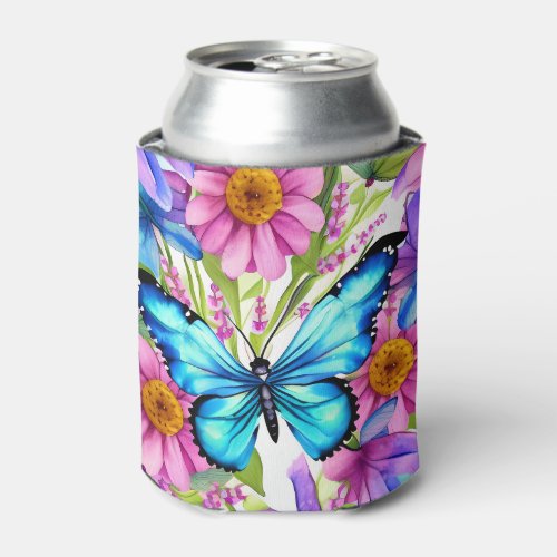 Blue Butterfly In a Field of Flowers Can Cooler