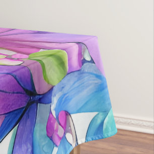 Blue Butterfly In a Field of Flowers Tablecloth