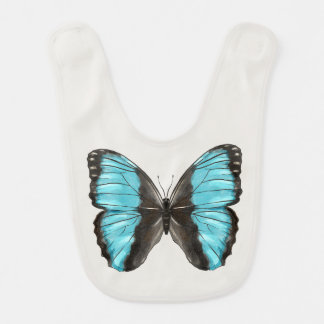 Blue Butterfly Insect Art Nature Lover Baby Bib