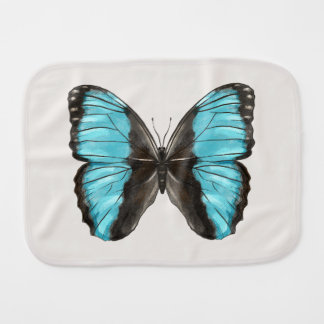 Blue Butterfly Insect Art Nature Lover Baby Burp Cloth