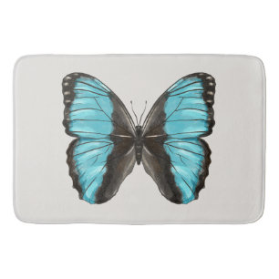 Blue Butterfly Insect Art Nature Lover Bath Mat