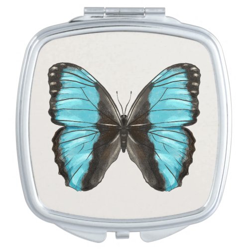 Blue Butterfly Insect Art Nature Lover Compact Mirror