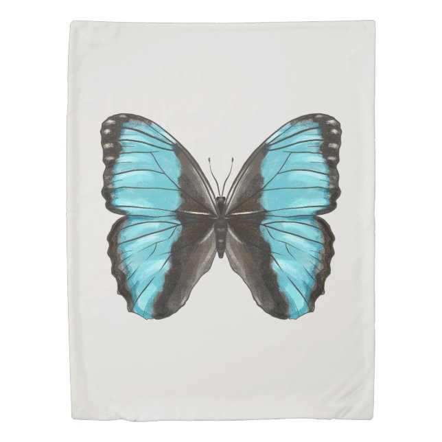 Blue Butterfly Insect Art Nature Lover Duvet Cover (Front)